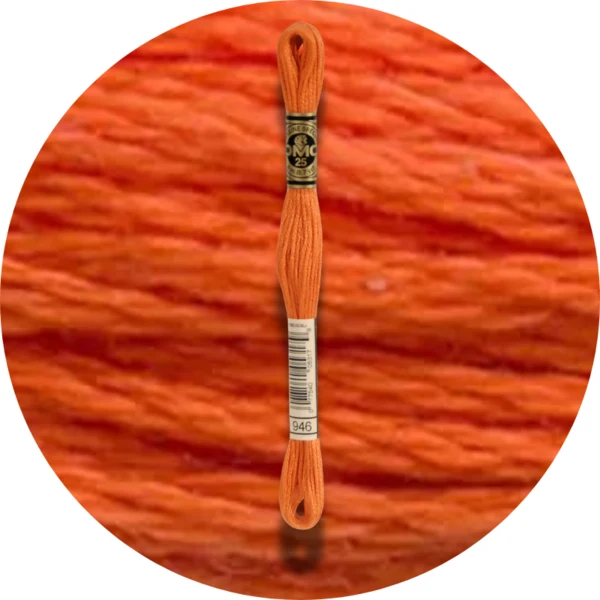 DMC Mouliné Spécial 25 Broderigarn, Ensfarvet, Røde/Gule/Orange nuancer